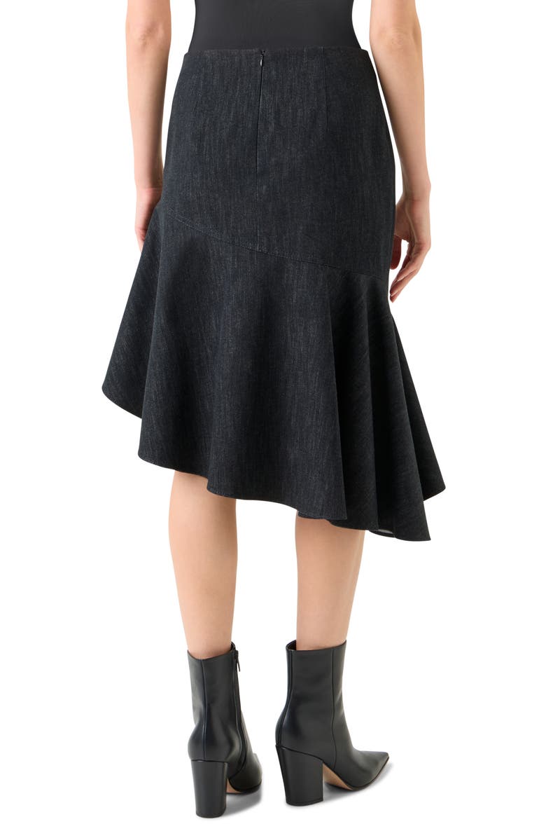 Akris Asymmetric Denim Skirt, Alternate, color, Black Denim