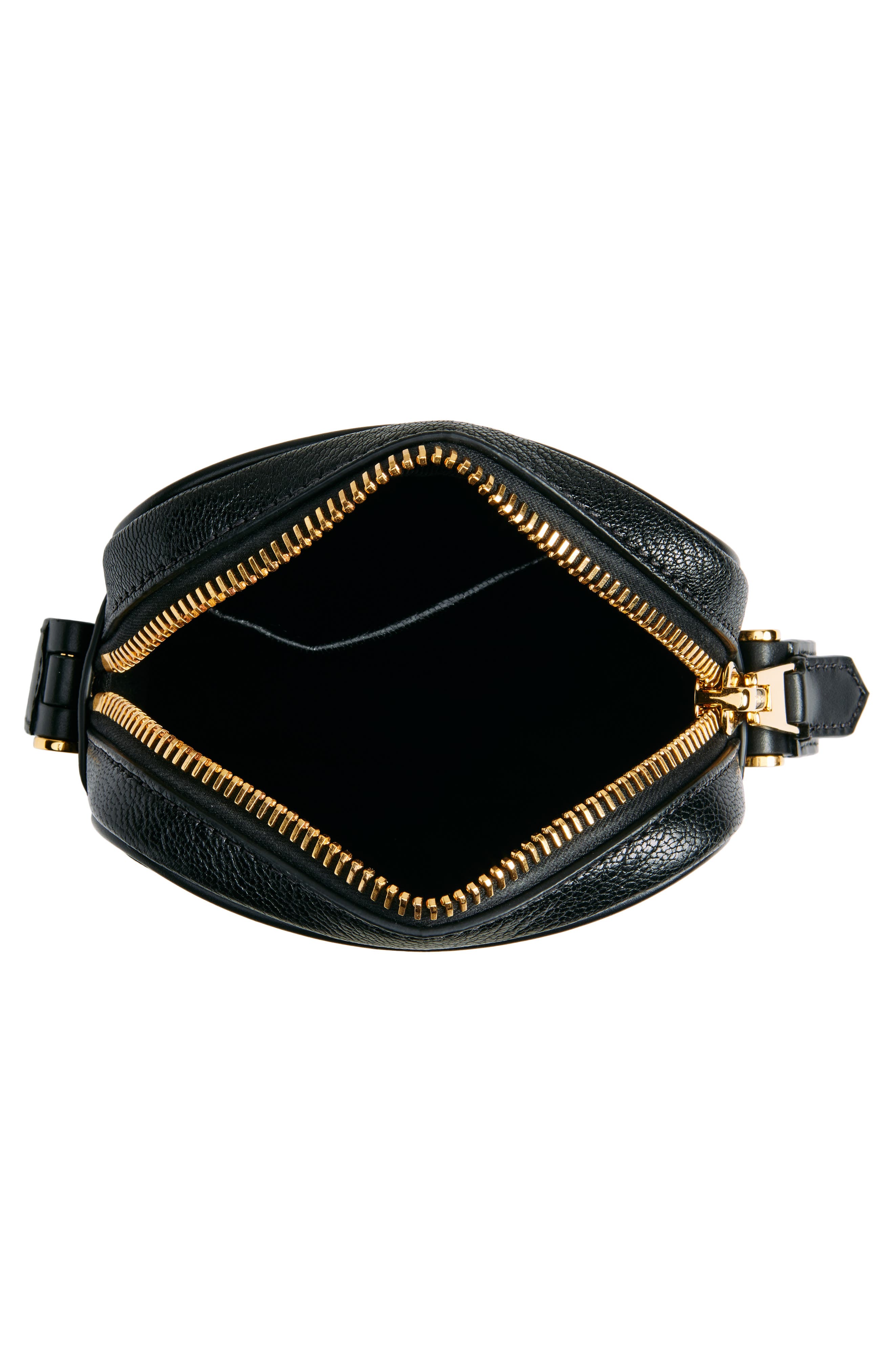 Small Goatskin Messenger Bag, Alternate, color, 1N001 BLACK