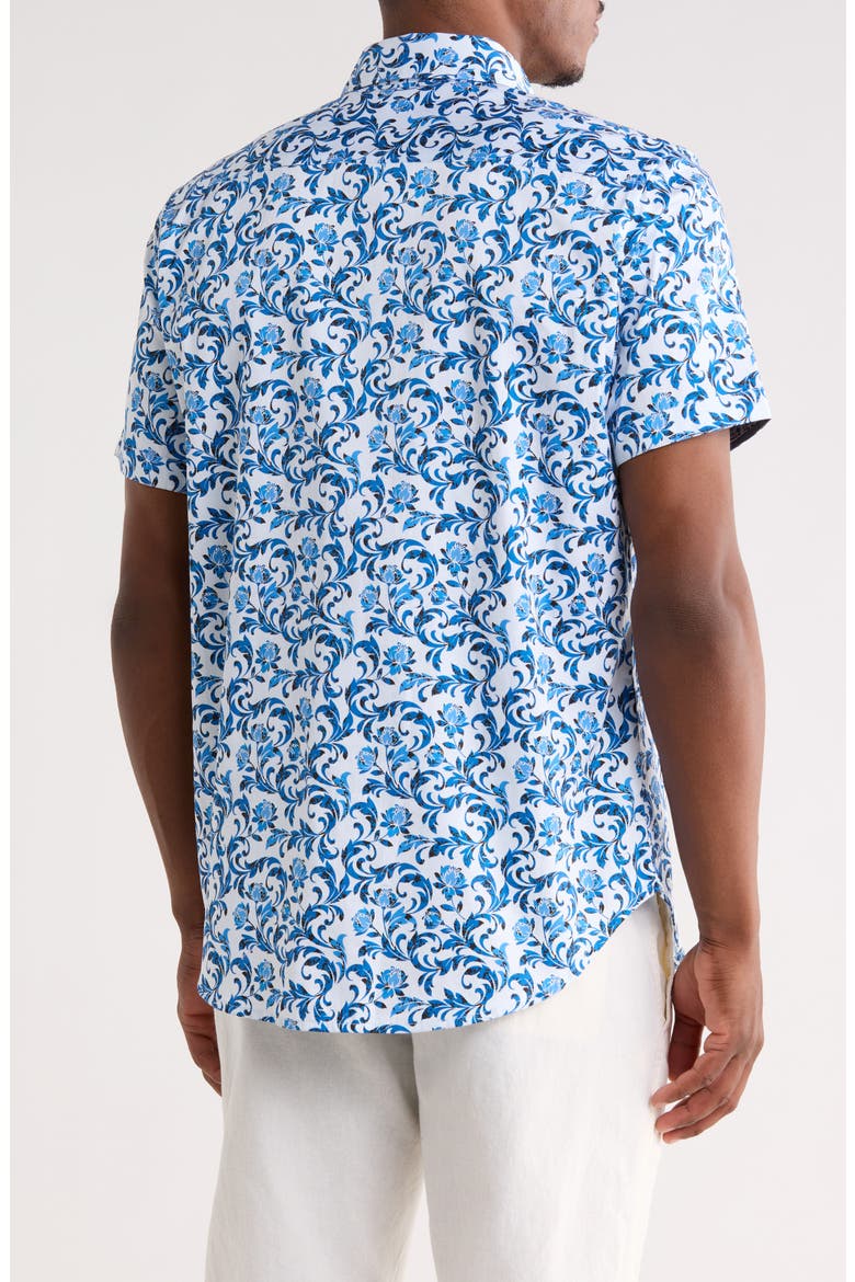 Aslan Short Sleeve Cotton Button-Up Shirt, Main, color, WHITE MULTI