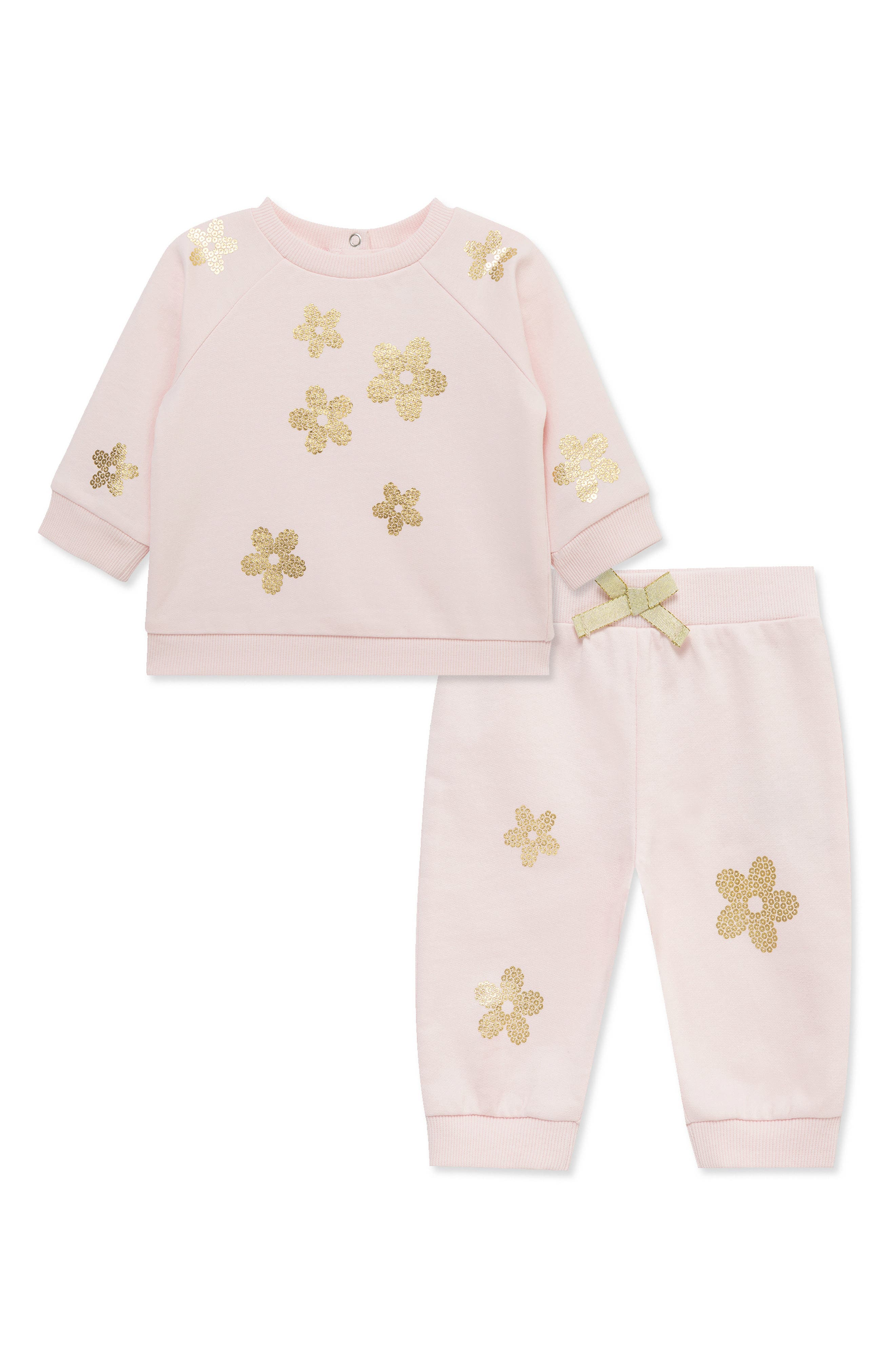 Little Me Floral Shine Active Sweatshirt & Joggers Set