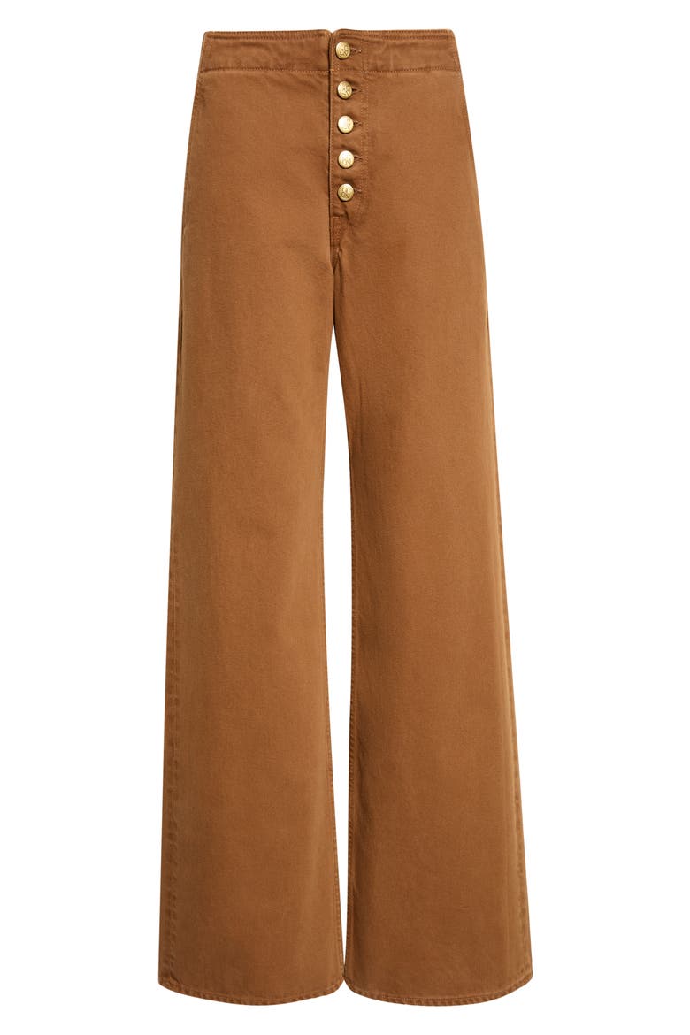 The Jasmine Button Fly Wide Leg Jeans, Main, color, UMBER