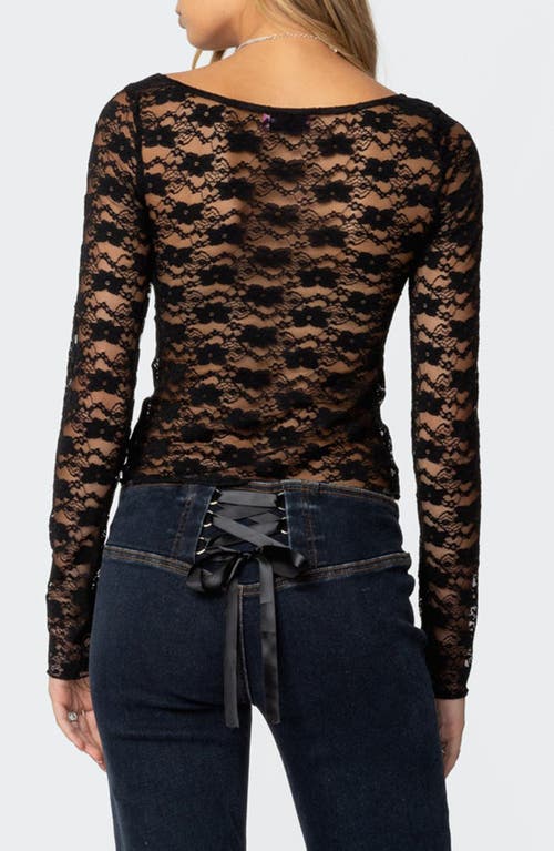 EDIKTED EDIKTED MYKONOS SHEER LACE CROP TOP