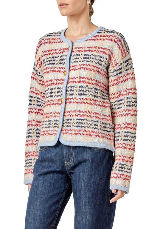 English Factory Textured Stripe Wool Blend Jacket In Multi