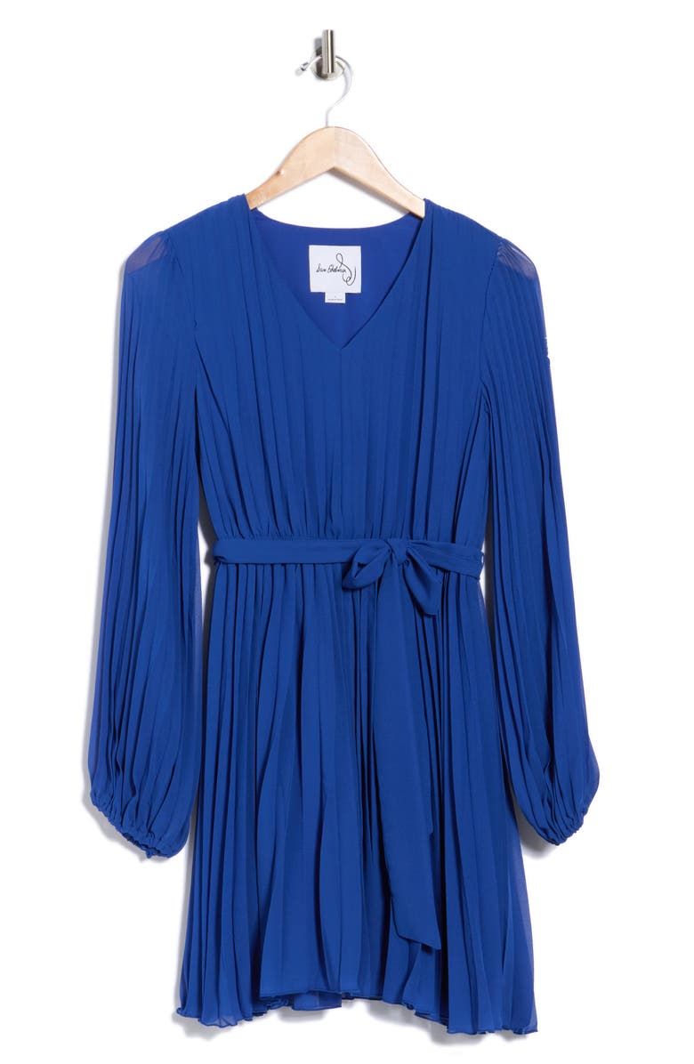 Sam Edelman Pleat Long Sleeve Minidress, Alternate, color, Midnight