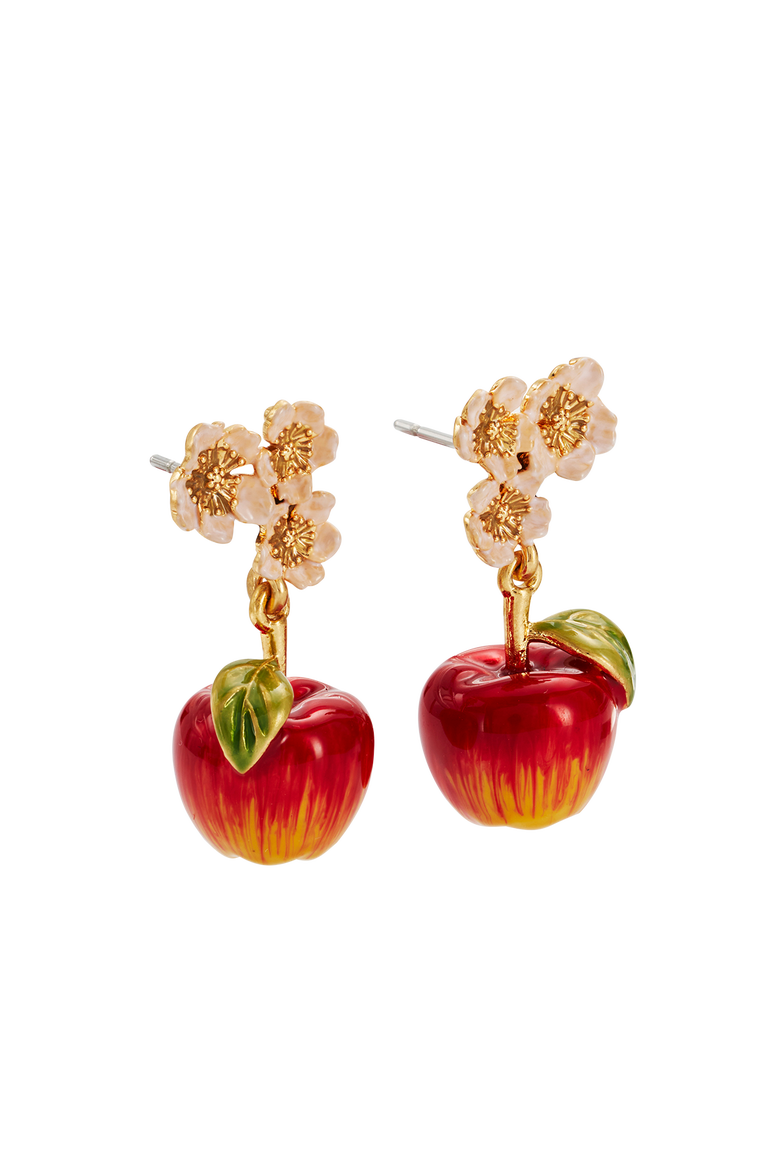 Apple Blossom Drop Earrings, Alternate, color, Gold