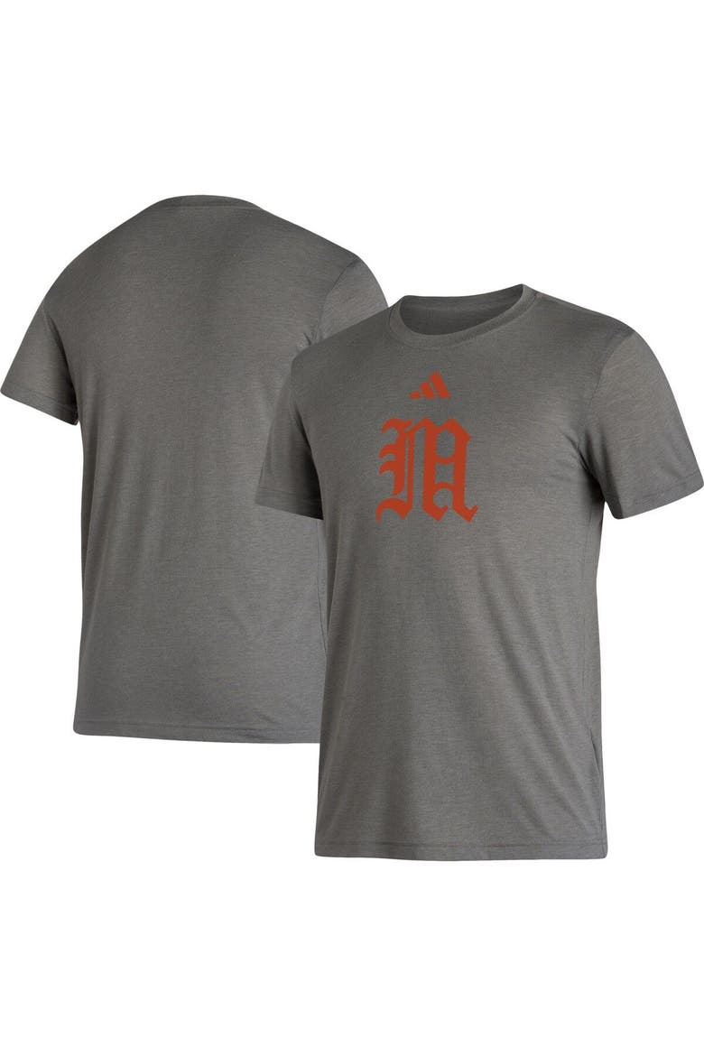 Men's adidas Heather Gray Miami Hurricanes Modern Classic Tri-Blend T-Shirt, Alternate, color, Heather Gray