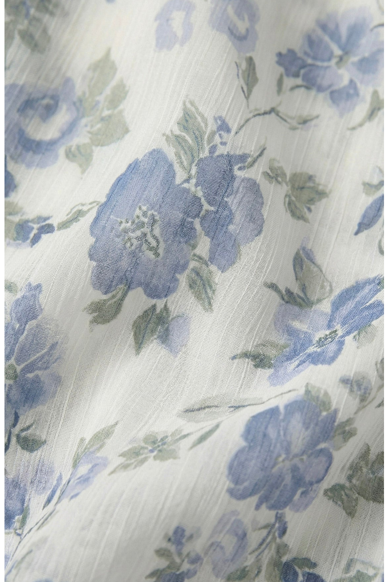 Floral Tie Waist Shirt Dress, Alternate, color, White / Floral