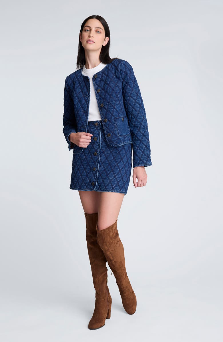 Kenneth Cole Quilted Denim Jacket, Alternate, color,