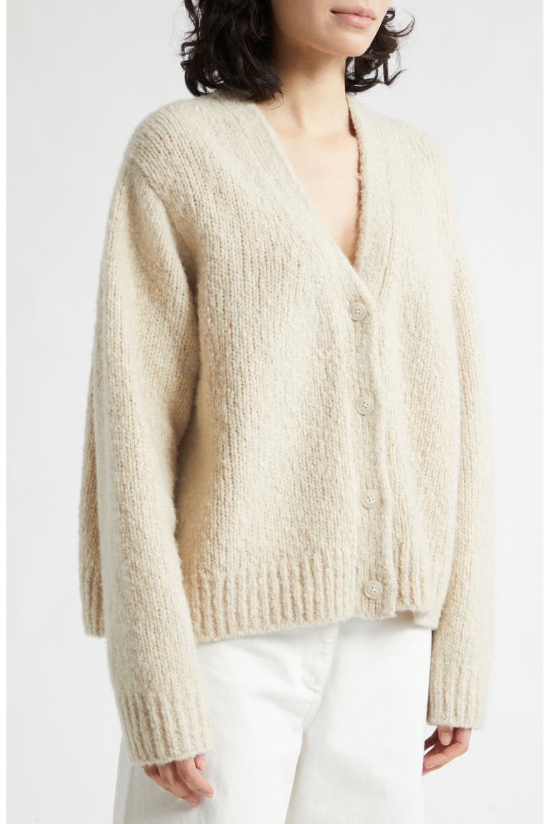 Lorana Merino Wool & Cashmere Cardigan, Alternate, color, BEIGE MELANGE