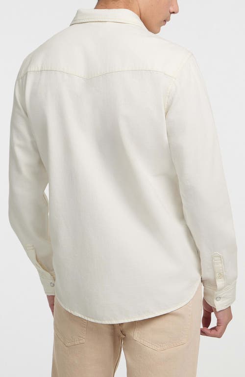 Guess Jeans Cotton Denim Snap-up Western Shirt In Ivory