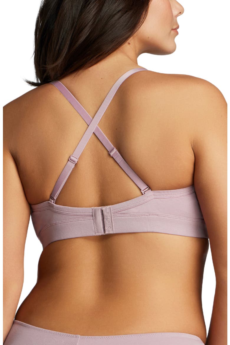 Organic Cotton Lace Balconette Bra, Alternate, color, Dusty Lavender