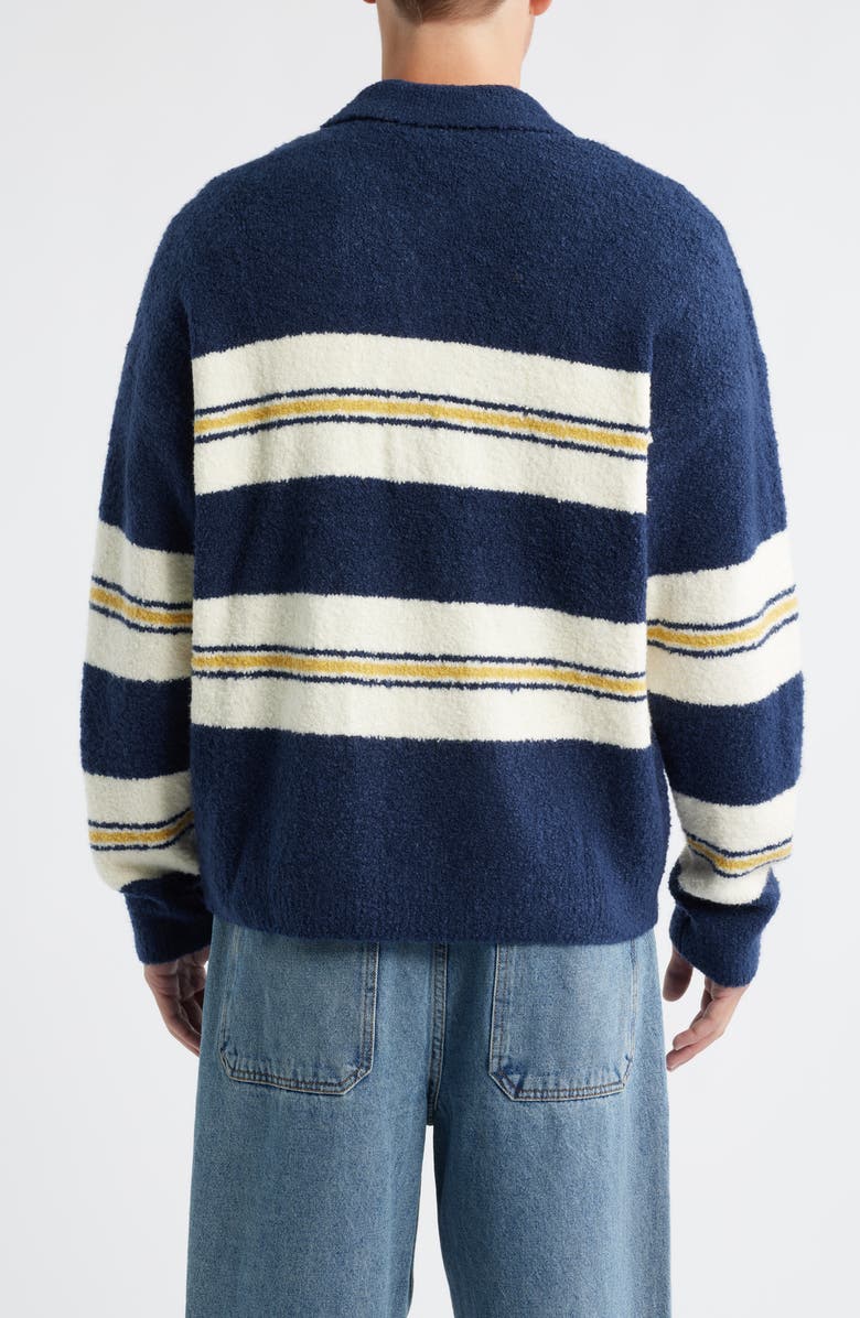 BP. Stripe Oversize Polo Sweater, Alternate, color, Navy Chad Stripe