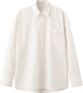 MANGO Stripe Oversize Cotton Button-Up Shirt