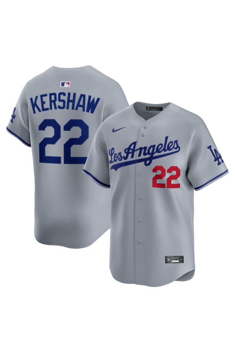 Men's Nike Clayton Kershaw Gray Los Angeles Dodgers Road Limited