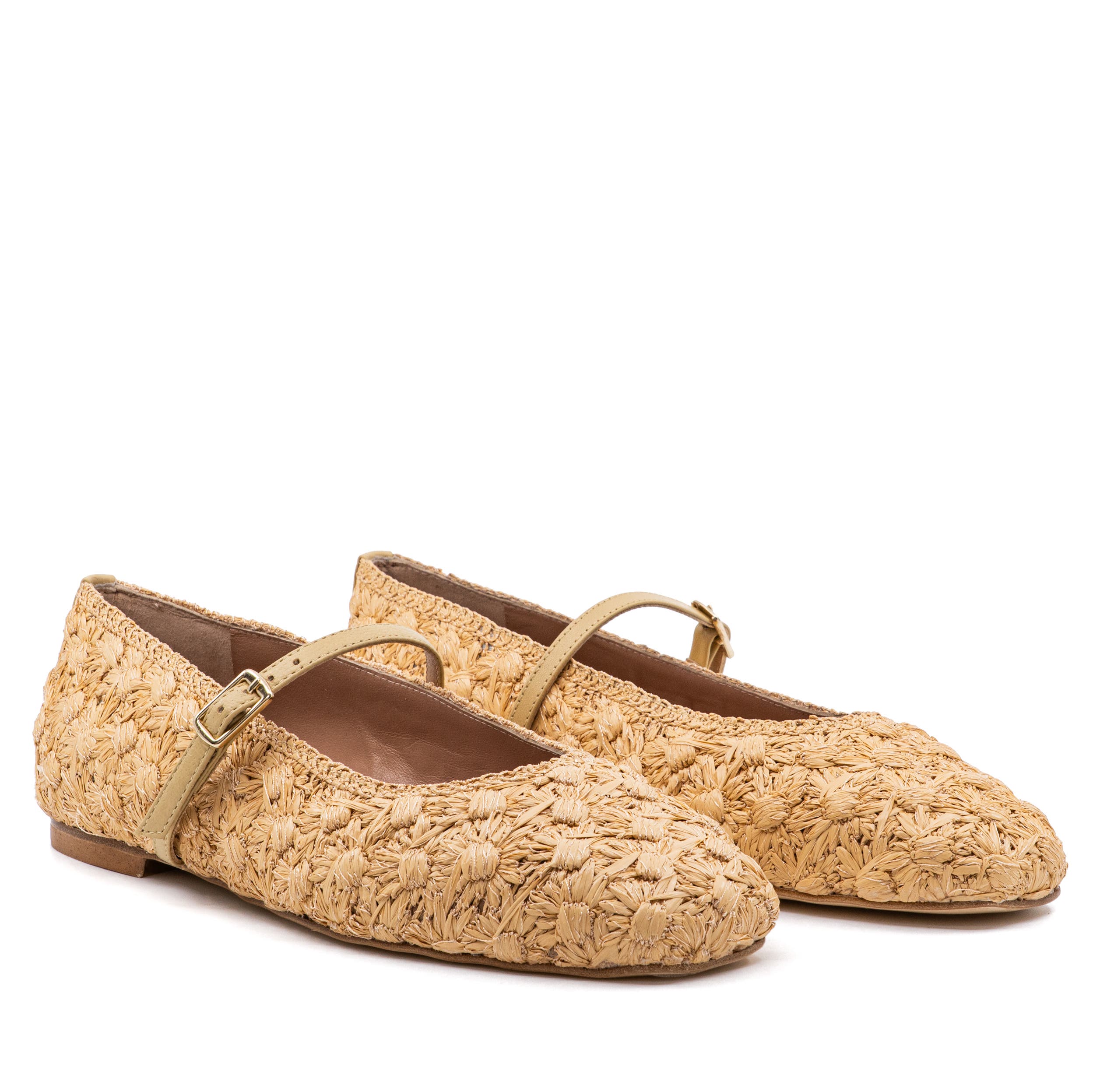 Andrea Gomez Dalia Strap Ballerina, Alternate, color, Natural Raffia