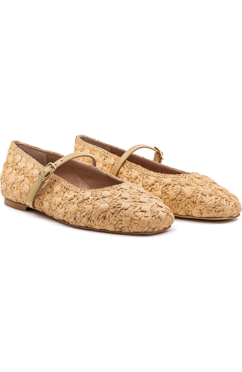 Andrea Gomez Dalia Strap Ballerina, Alternate, color, Natural Raffia