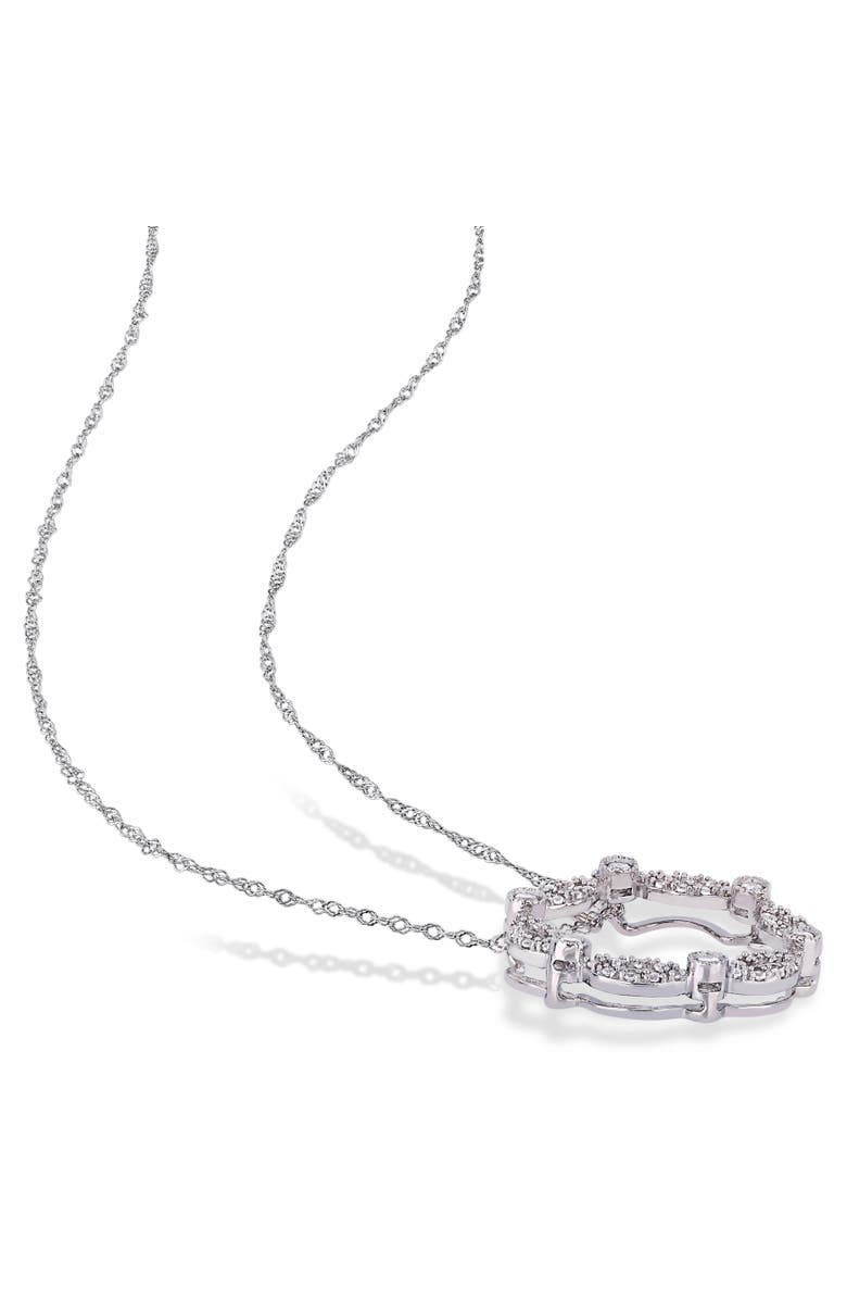 Julianna B. Created White Sapphire Twist Circle Necklace 10k, Alternate, color, 10K White Gold