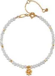 Satya Jewelry White Topaz Lotus April Birthstone Bracelet