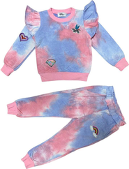 Lola + The Boys Tie Dye Ruffle Patch Jogger Set