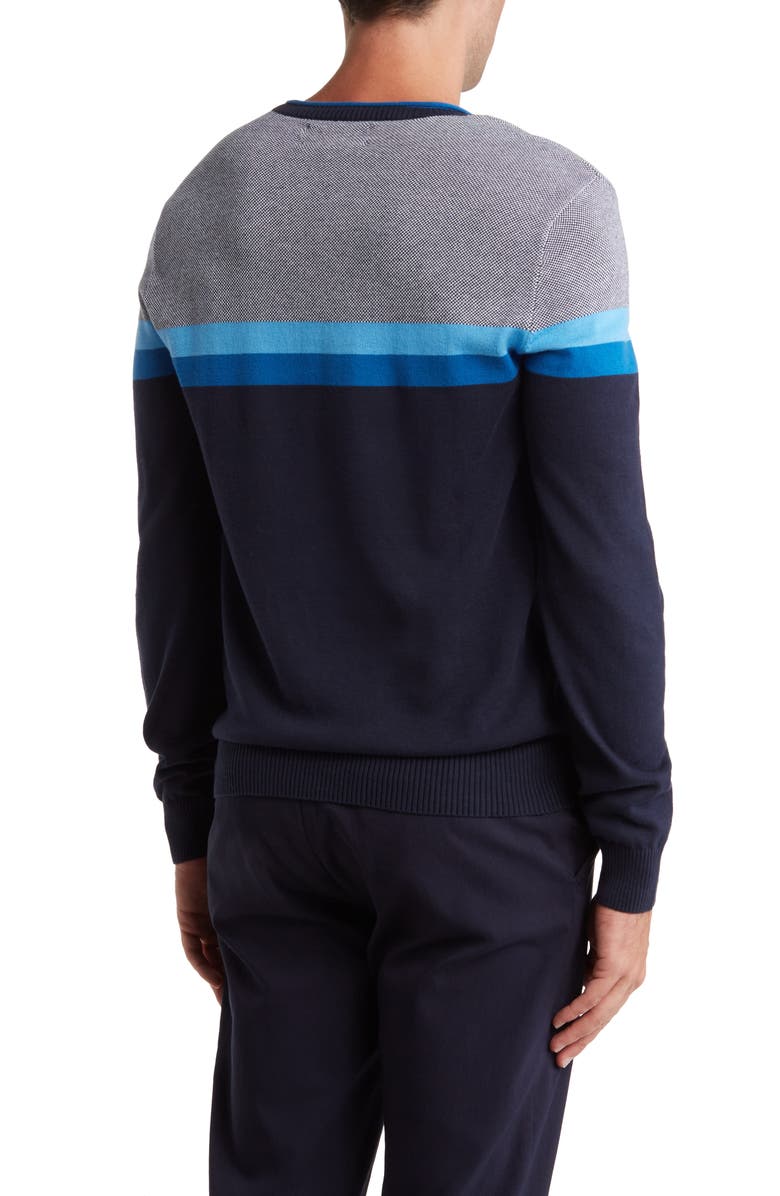 Original Penguin Colorblock Cotton Sweater, Alternate, color, Azure Blue