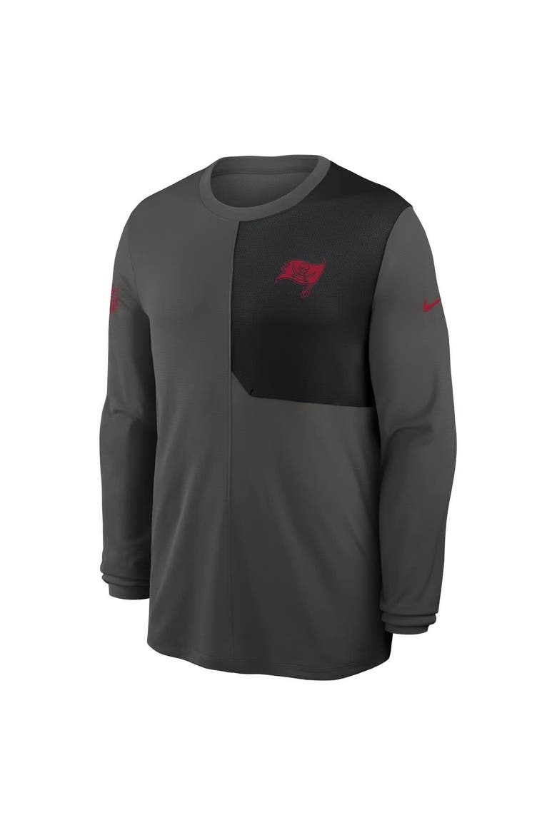 Men's Nike Pewter Tampa Bay Buccaneers Sideline Coach UV Performance Long Sleeve T-Shirt, Alternate, color, Pewter