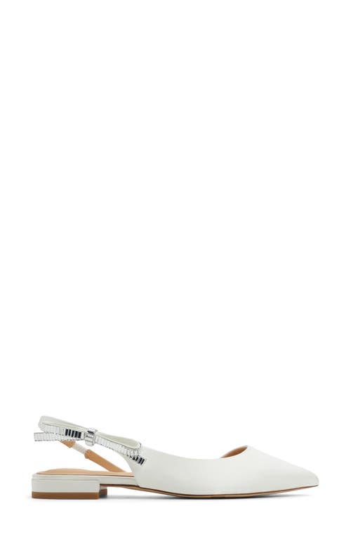 Ted Baker London Jane Bow Slingback Half D'orsay Pointed Toe Flat In White