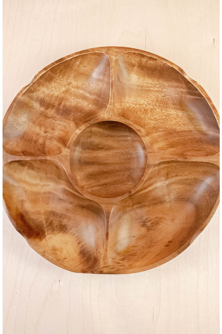 Acacia 5-Compartment Serving Tray, Alternate, color, Natural