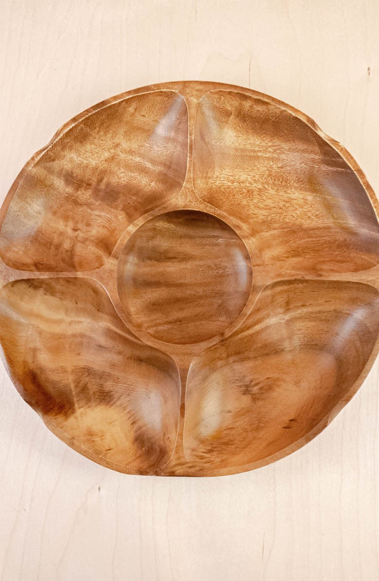 LIKHA Acacia 5-Compartment Serving Tray, Alternate, color, Natural