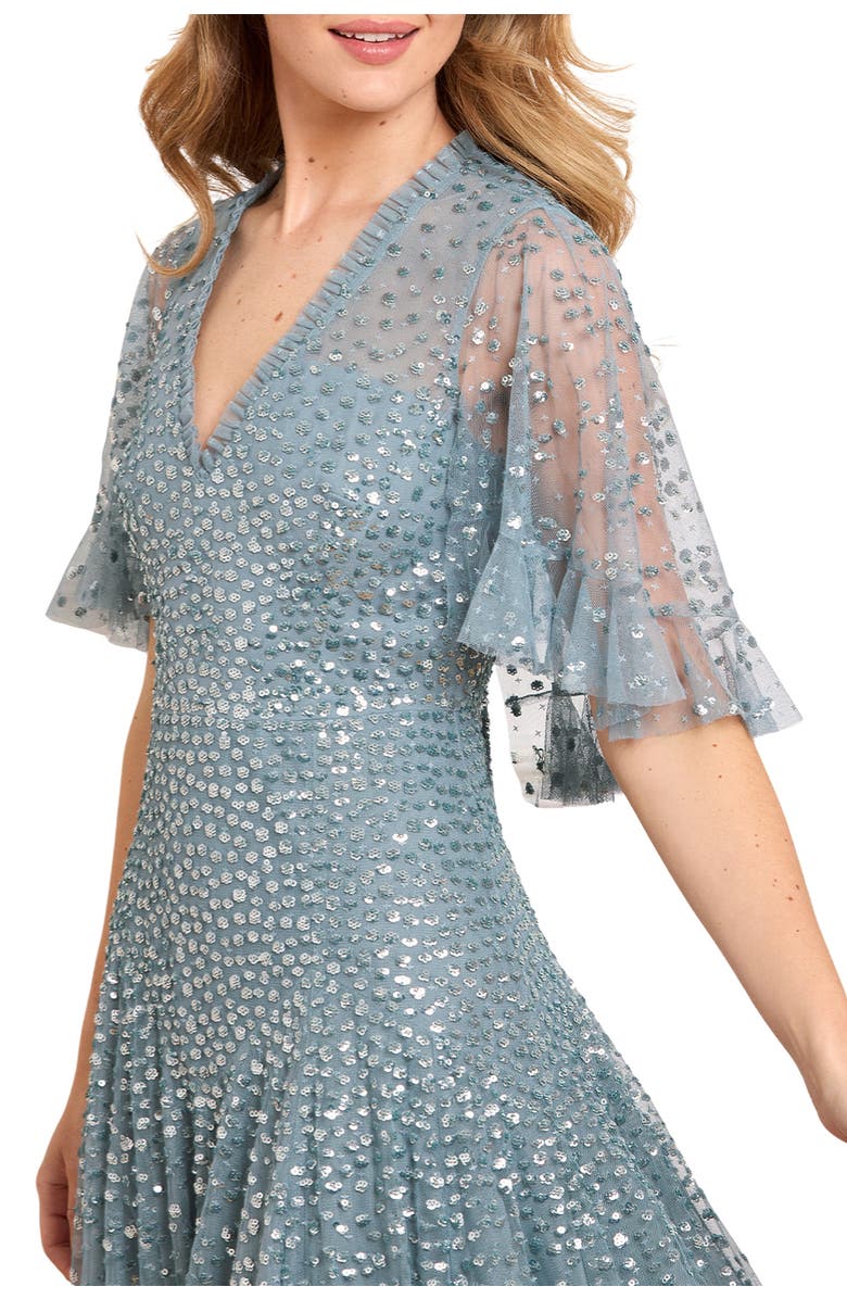Needle & Thread Dappled Sequin Cape Ankle Gown, Alternate, color, Thistle Blue