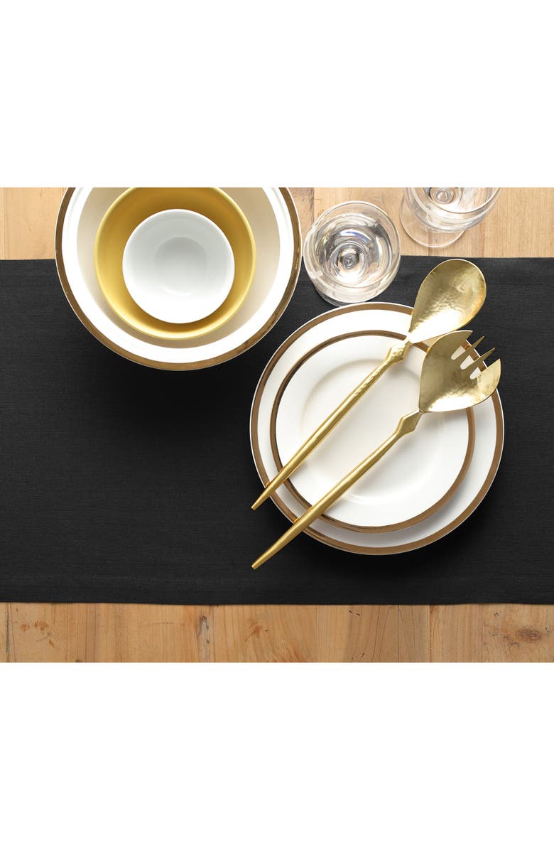 Solino Home Linen Table Runner for Dining Table, Holiday and Everyday Table Decor - Fete, Alternate, color, Black