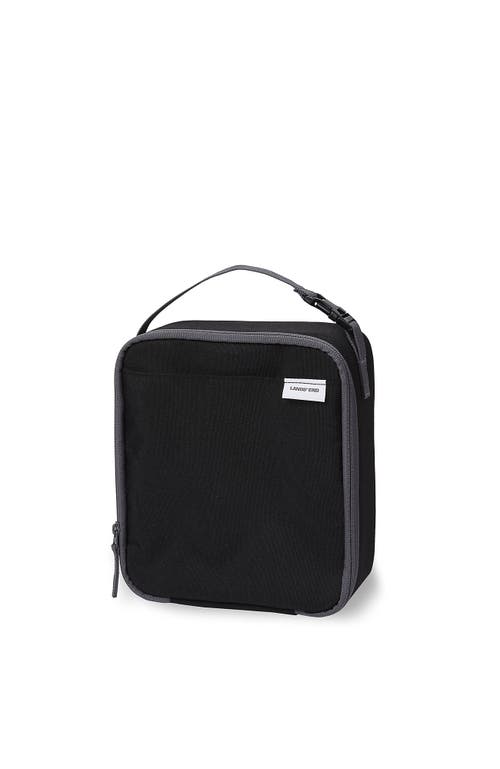 Lands' End Kids Insulated Ez Wipe Printed Lunch Box In Black