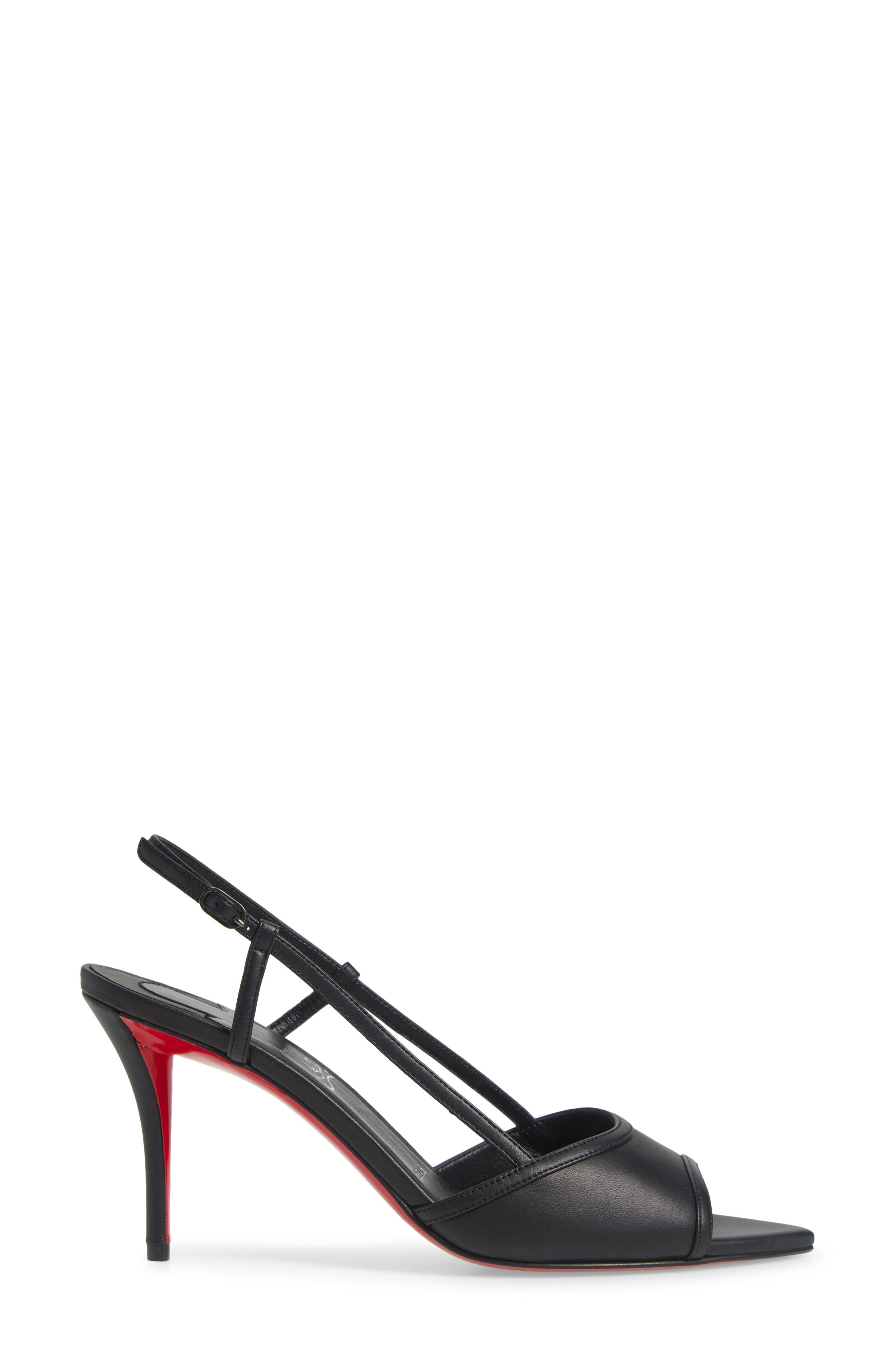 Christian Louboutin Miss Z Open Toe Slingback Sandal, Alternate, color, Black