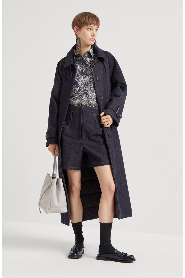 Denim trench coat, Alternate, color, Denim