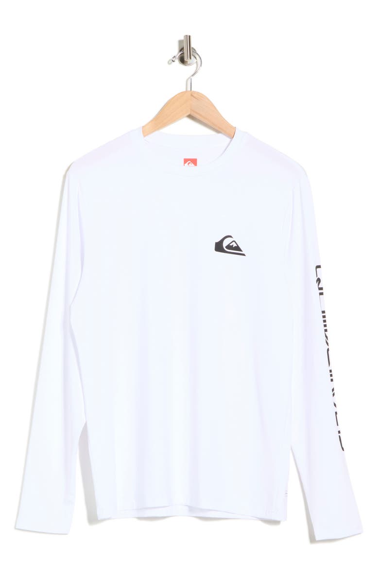 Quiksilver Comp Logo Graphic Rashguard, Alternate, color, White