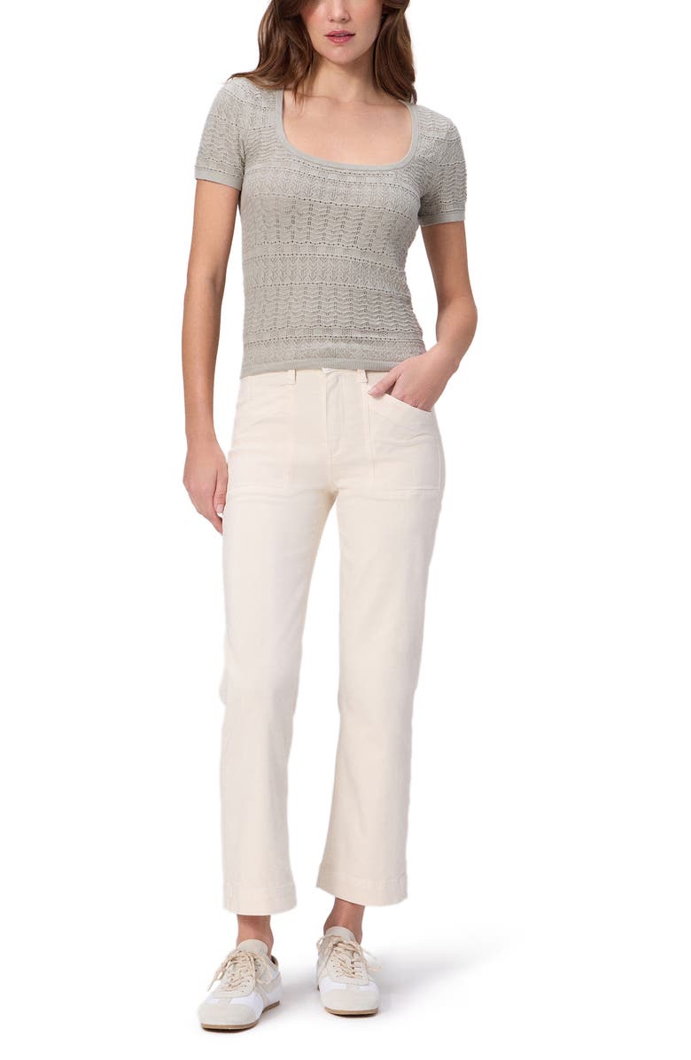 PAIGE Etoile Mixed Stitch Cotton Blend Sweater, Alternate, color, Sea Mist