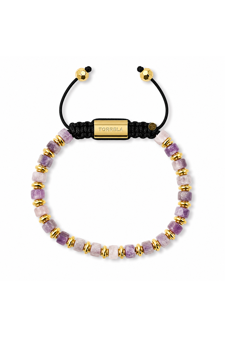 Lepidolite Heishi Beaded Bracelet, Main, color, Lepidolite
