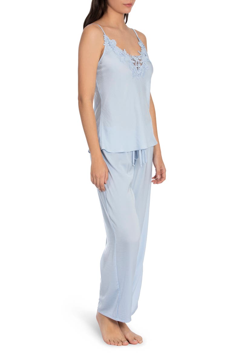 Pearl Satin & Lace Pajamas, Alternate, color, SKY BLUE