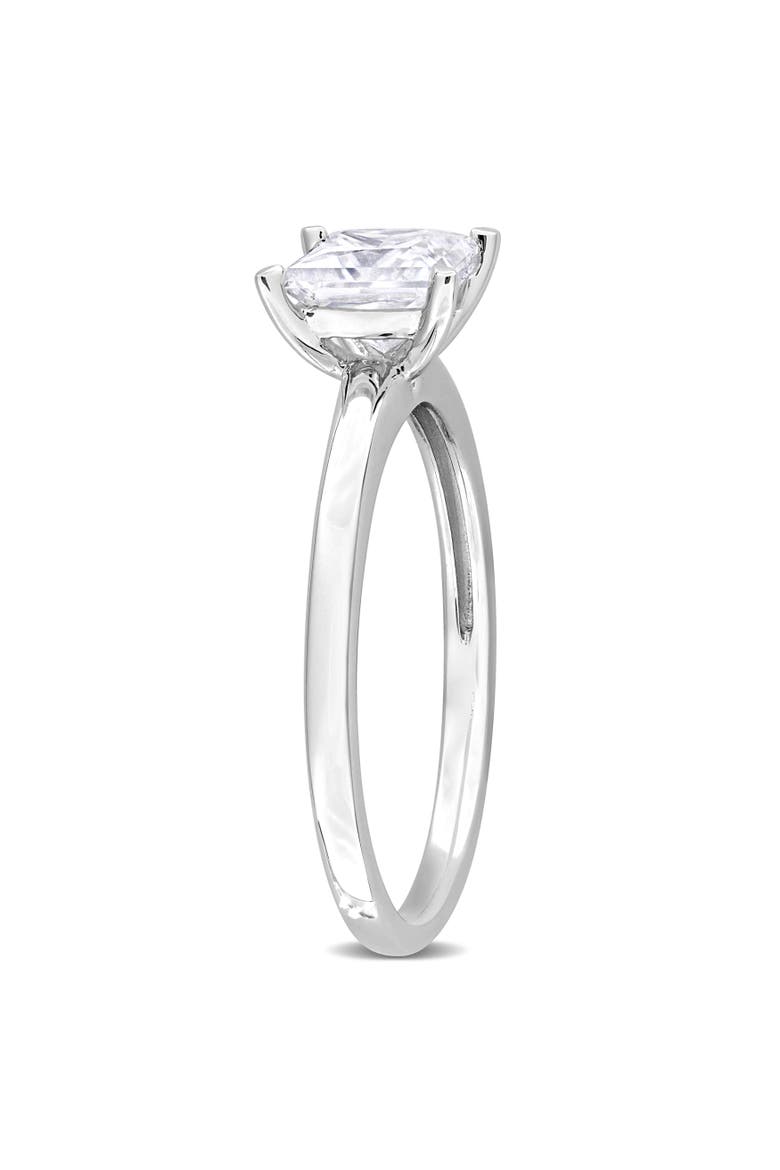 Moissanite Square Solitaire Ring, Alternate, color, Sterling Silver