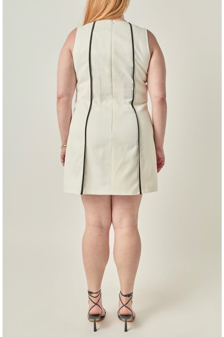 Sleeveless Minidress, Alternate, color, WHITE/ BLACK