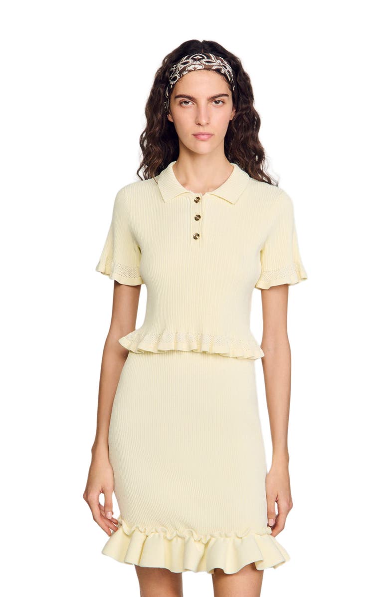 SANDRO Flounced sweater, Alternate, color, 