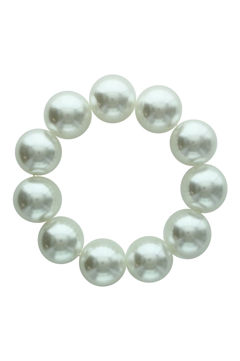Jenny Beaded Faux Pearl Bracelet, Main, color, WHITE