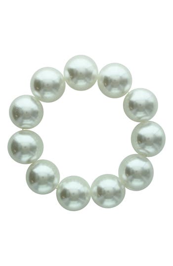 Olivia Welles Jenny Beaded Faux Pearl Bracelet In White
