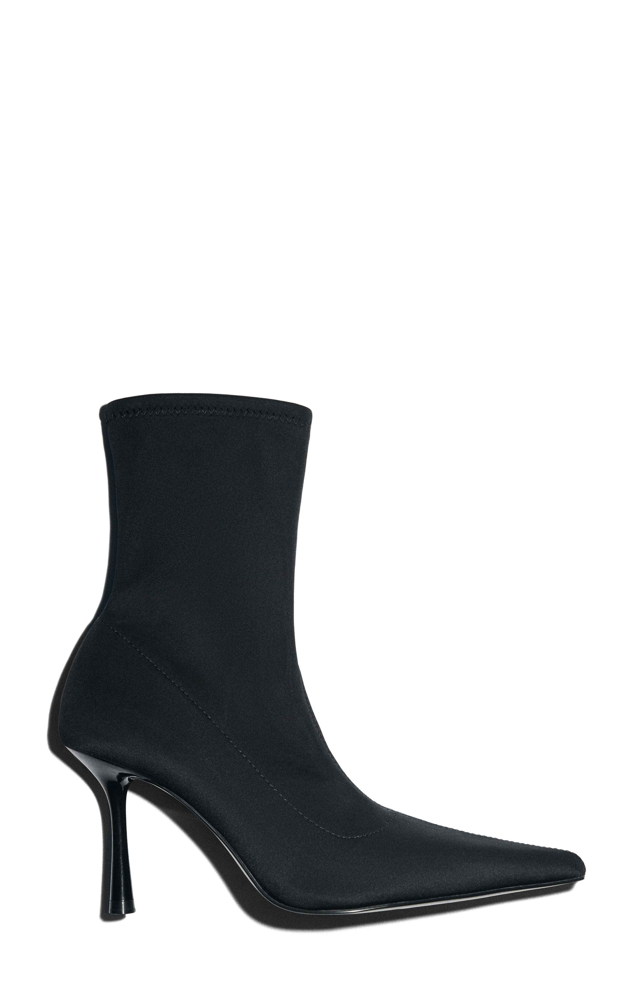MANGO Pointed Toe Bootie, Alternate, color, Black