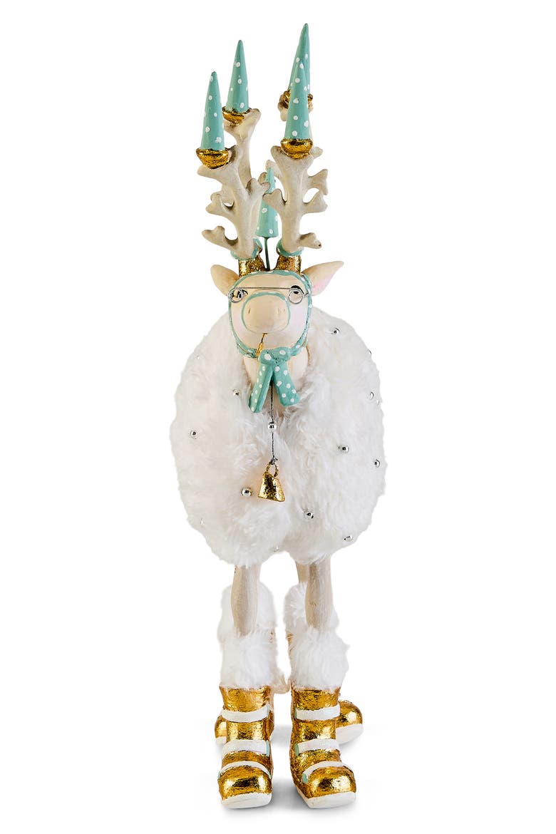 Patience Brewster Moonbeam Blitzen Reindeer Ornament, Alternate, color, WHITE