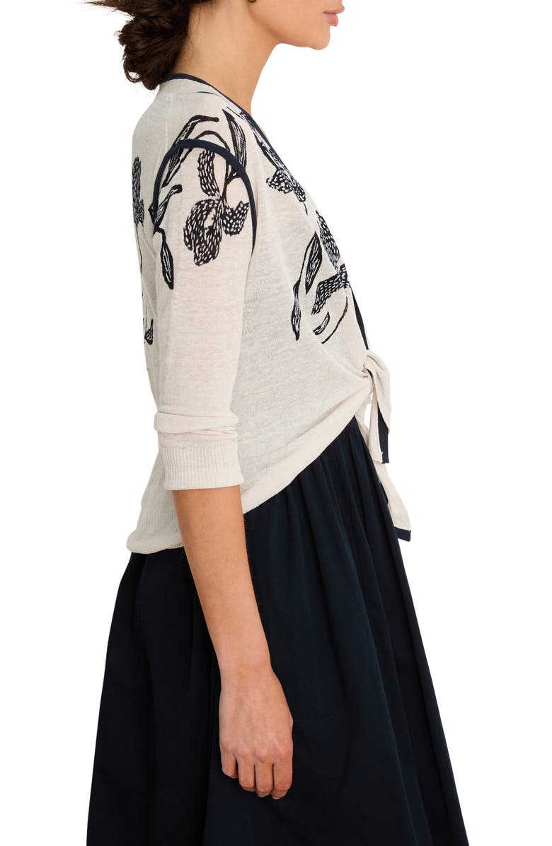 NIC+ZOE Inked Blooms Convertible Cardigan, Alternate, color, Cream Multi