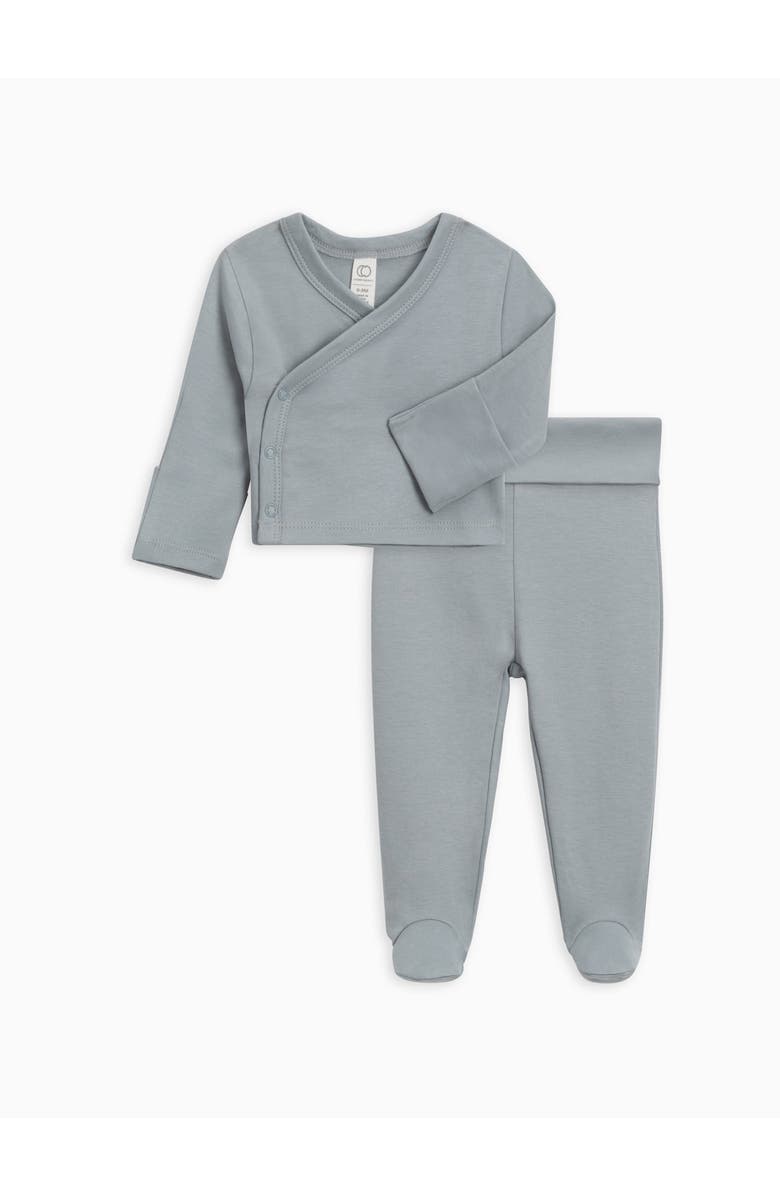 Colored Organics Organic Riley 2 Piece Kimono Wrap Top And Pant Set, Main, color, Mist