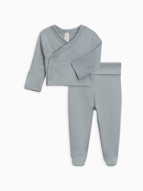Organic Riley 2 Piece Kimono Wrap Top And Pant Set (Baby)