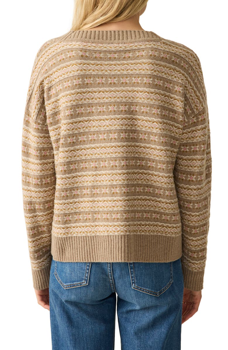 Faherty Highland Fair Isle Merino Wool Blend Sweater, Alternate, color, Sugar Cookie Fairisle