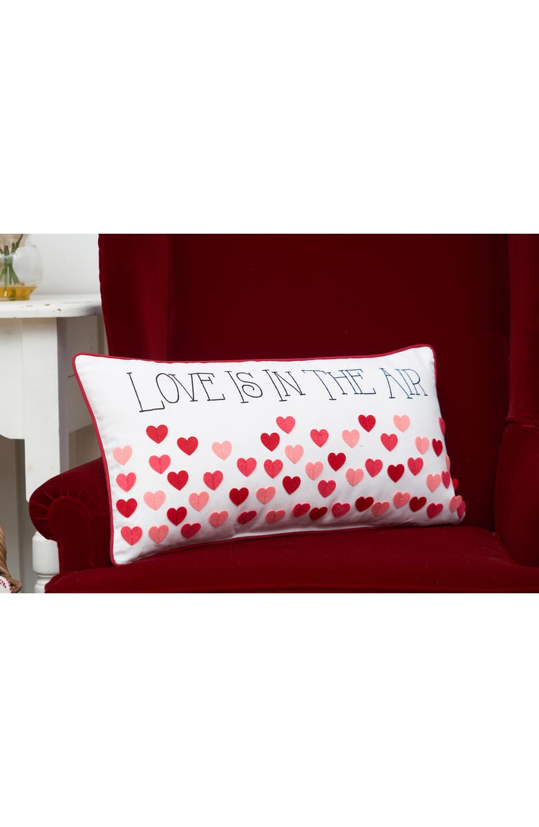 C&F Home "Love Is In The Air" Mini Embroidered Valentine's Day Accent Pillow 12" x 24", Alternate, color, Red