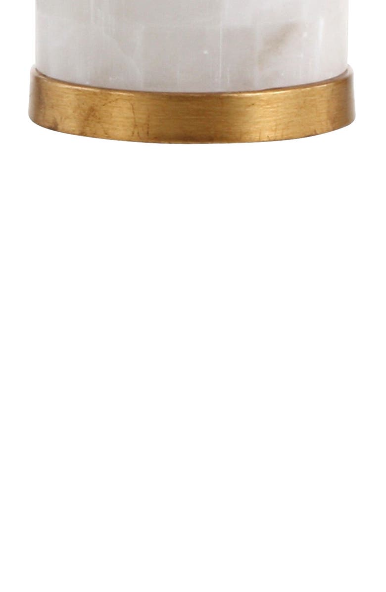 JONATHAN Y Eliza 25.5" Alabaster LED Table Lamp, White/Gold Leaf, Alternate, color,